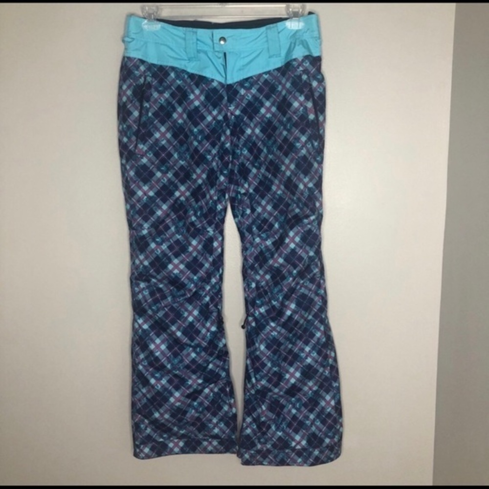 Betty Rides Aqua plaid winter snowboard ski pants size small - Picture 2 of 13